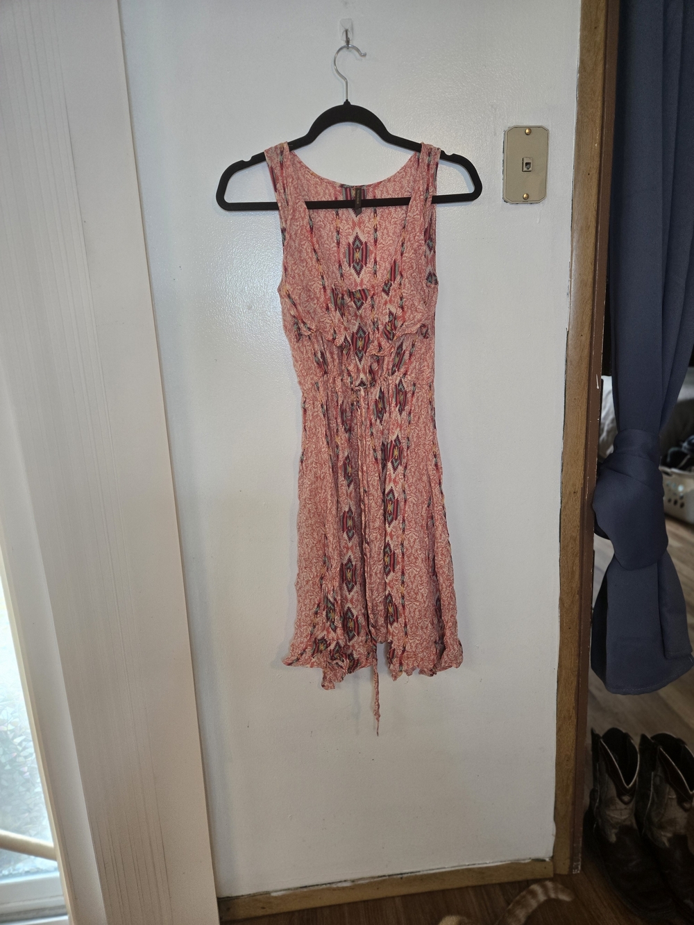 Stetson Pink Aztec Print V-Neck Top